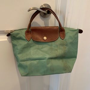 Longchamp Le Pliage Small Handle in light green